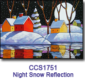 Night Snow Reflection Charity Select Holiday Card